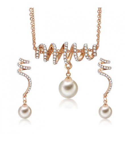 SET433 - Korean temperament pearl earrings